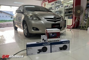 Vios 2009-2013 ติดชุดจอพร้อมลำโพง Pioneer DMH-A5650BT + ALPINE DM 003